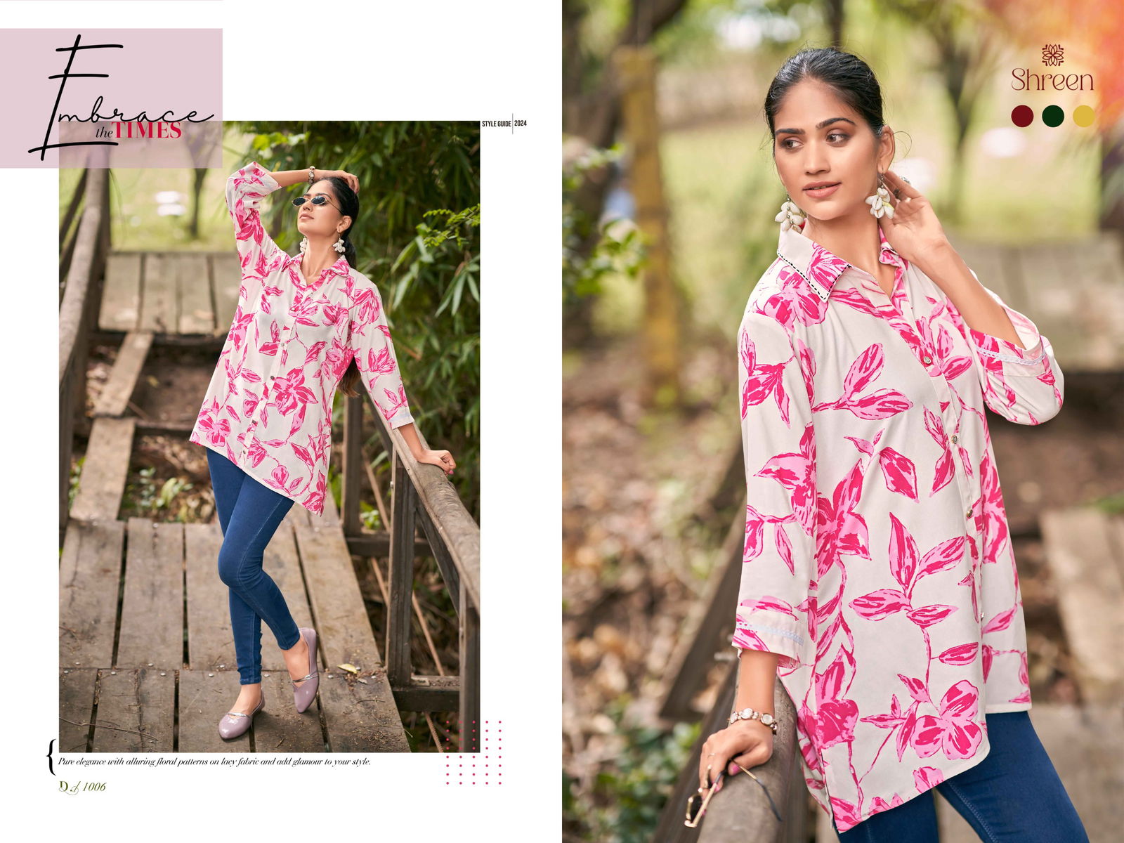 Sofia Vol 1 By Shreen Western Rayon Printed Tunic Ladies Top Wholesalers In India
